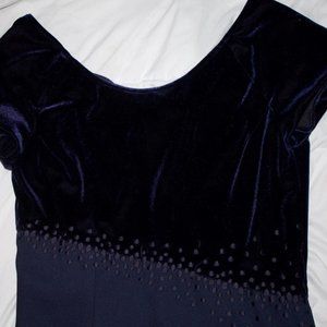 Reggio Dark Blue Sleeved Long Formal Dress